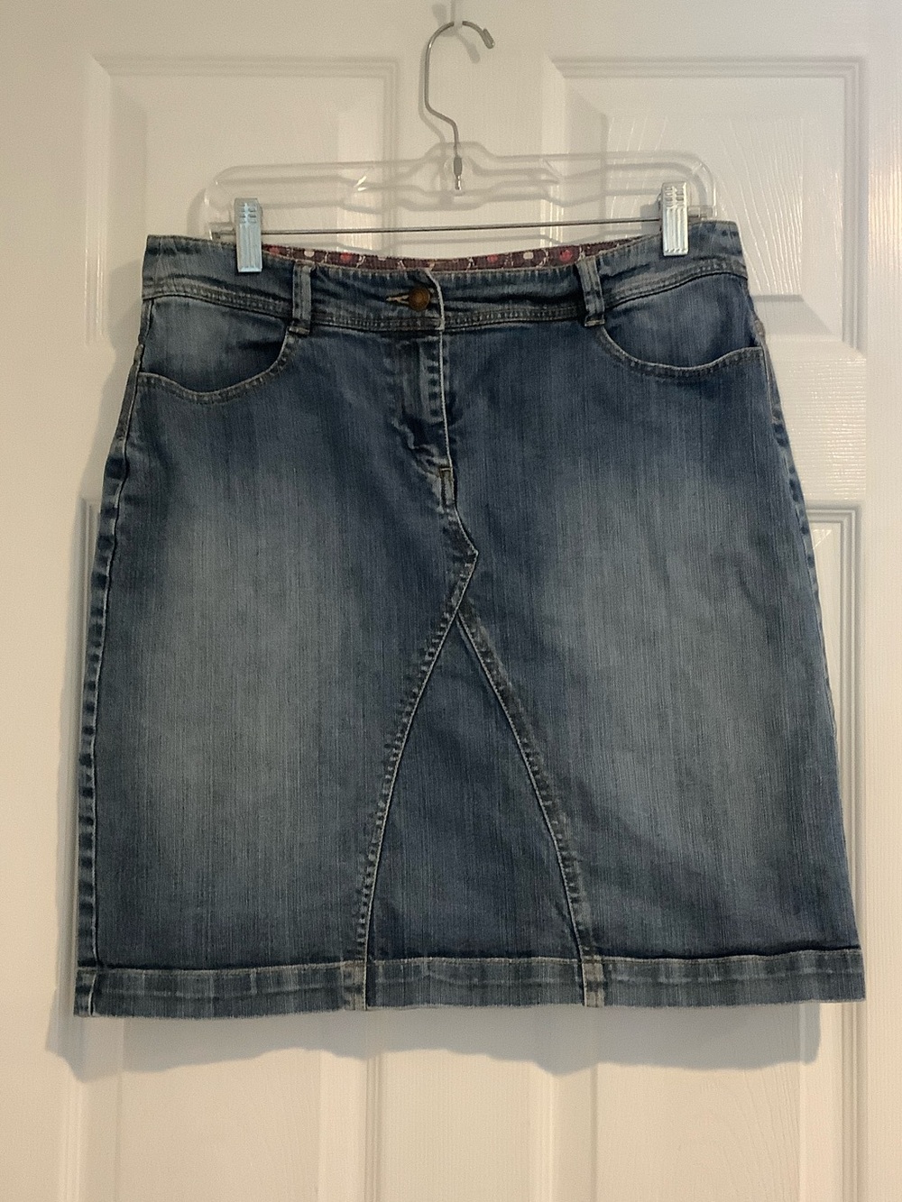BODEN Medium Wash Stretchy Capsule Basic Normcore Denim Mini Skirt 10L